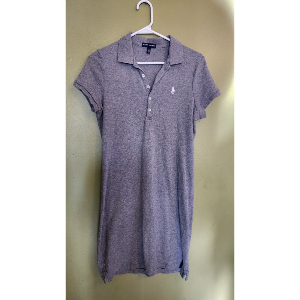 Ralph Lauren Sport Polo‎ Shirt Dress Short Sleeve Grey Size M Womens
